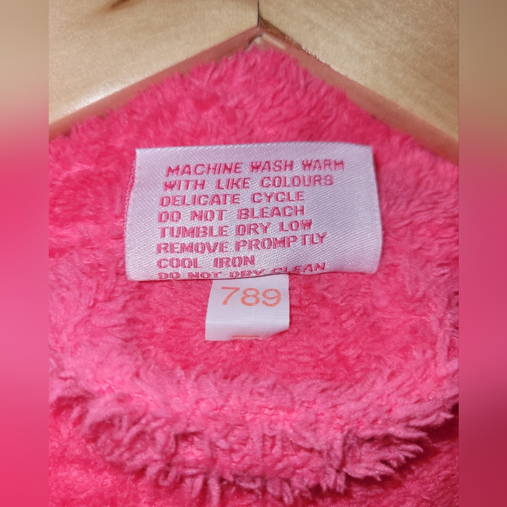 BATH & BODY WORKS ROBE VINTAGE 2004 LONG TURKEY S/M SMALL MEDIUM HOT PINK PLUSH - Picture 6 of 6